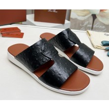 Loro Piana men's sandal calfskin Black 2025