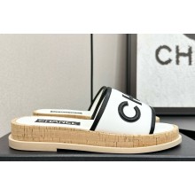Chanel flat CC leather mule black/white 2025