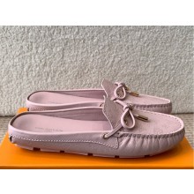 Louis Vuitton Gloria Open Back Flat Loafer Light pink Perforated grained calf leather 2025