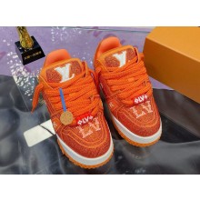 Louis Vuitton women/men LV Trainer Maxi Sneaker orange Swarovski™ crystals 2025