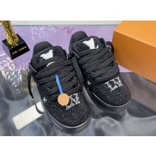 Louis Vuitton women/men 1ACEOJ LV Trainer Maxi Sneaker  Black Swarovski™ crystals 2025