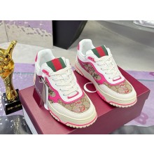 GUCCI Women/men Re-Web trainer 821732 Beige and dark brown Original GG canvas 2025