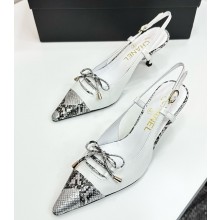 Chanel slingback pumps pointed leather white 2025
