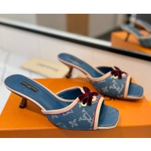 Louis Vuitton denim Monogram Canvas Slides heel 5cm 13 2025