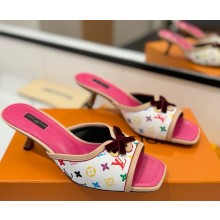 Louis Vuitton Multicolored  Monogram Canvas Slides heel 5cm 10 2025