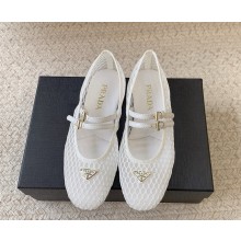 Prada Mesh fabric ballerinas 1F915N white 2025