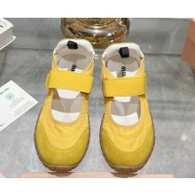 MIU MIU Tyre technical fabric and suede ballerinas 5F416E yellow 2025
