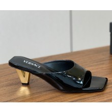 Versace patent leather mules black 2025
