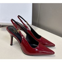 CELINE SLINGBACK in PATENT CALFSKIN burgundy heel 9cm 2025