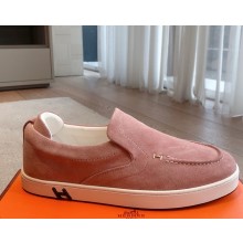 ‎Hermes women/men Kiddy slip-on sneaker in suede goatskin rose aquarelle 2025