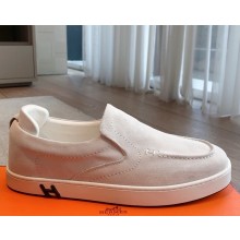 ‎Hermes women/men Kiddy slip-on sneaker in suede goatskin white 2025