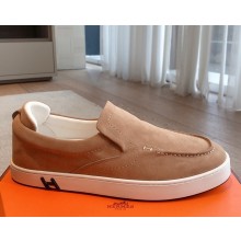 ‎Hermes women/men Kiddy slip-on sneaker in suede goatskin tan 2025