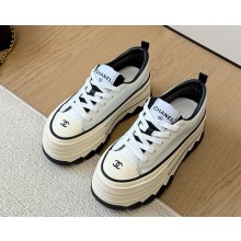 ‎Chanel platform 7cm lace-up sneaker with cc logo light blue 02 2025