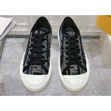 Fendi Domino women/men FF jacquard fabric low-tops black 2025