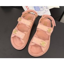 Chanel Shiny Lambskin Sandals light pink 2025 