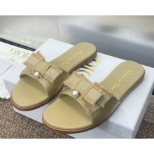 DIOR Adiorable Slide Beige Fringed Grosgrain 2025