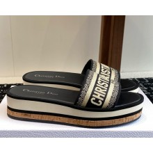 DIOR Dway Platform Slide Embroidered Cotton 06 2025