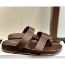 THE ROW Hugh leather sandals coffee 2025
