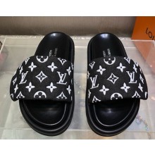 ‎Louis Vuitton flat mule Monogram denim black 2025
