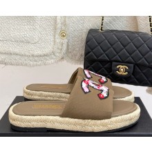 Chanel CC logo fisherman slippers brown 2025