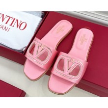 VALENTINO GARAVANI VLOGO cut-out silk slides pink 2025