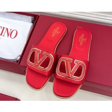 VALENTINO GARAVANI VLOGO cut-out silk slides red 2025