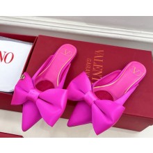 Valentino Garavani silk mules with bow rose red 2025