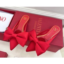 Valentino Garavani silk mules with bow red 2025