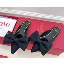 Valentino Garavani silk mules with bow black 2025