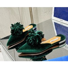 Aquazzura heel 10.5cm/flat Couturier Mule velvet green 2025