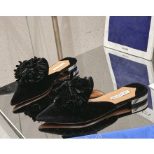 Aquazzura heel 10.5cm/flat Couturier Mule velvet black 2025