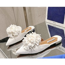 Aquazzura heel 10.5cm/flat Couturier Mule velvet white 2025