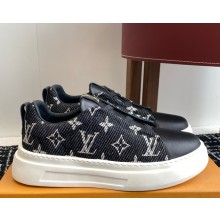 LOUIS VUITTON men's Sneaker denim and calf leather black 2025