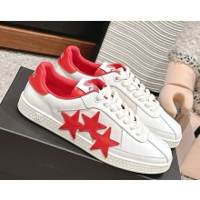 AMIRI women/men PACIFIC SNEAKER WITH HOUSE SIGNATURE THREE-STAR LEATHER APPLIQUE white/red 2025