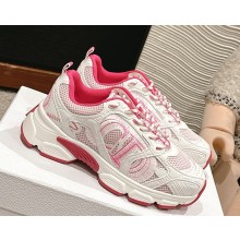Miss Dior — Dior Chrono Sneaker White and Fuchsia Mesh with Leather-Effect Panels 2025