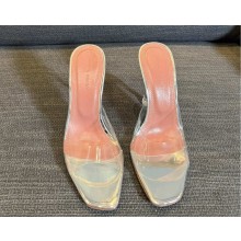 Amina Muaddi Alexa Glass 100mm PVC mule silver 2025