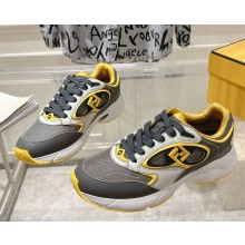 Fendi women/men Forward sneakers Gray mesh and gray leather low-tops 2025
