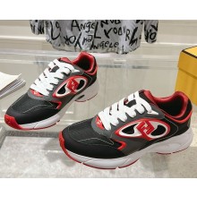 Fendi women/men Forward sneakers black mesh and gray leather low-tops 2025