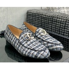 Chanel Tweed cc logo loafer blue/white 2025