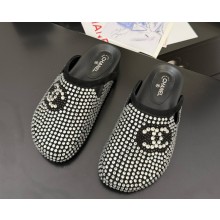 Chanel crystal CC logo mule black 2025