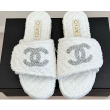 Chanel CC Logo Towel Slide white 2025