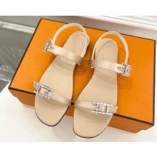 Hermes women's sandal calfskin beige 2025
