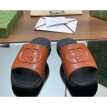 Gucci Men's slide sandal with Interlocking G 782697 brown 2025