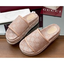 GUCCI Women's GG platform sandal Light pink Original GG canvas 816797 2025