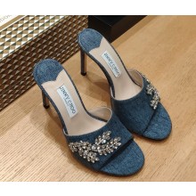 Jimmy Choo Stacy 100 mules cotton Crystal blue 2025