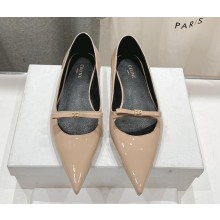 CELINE SUZY POINTY TOE BALLERINA IN PATENT CALFSKIN beige 2025