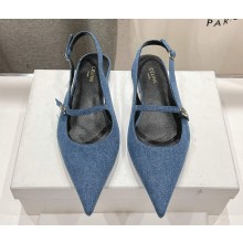 CELINE SUZY POINTY TOE slingback IN denim blue 2025