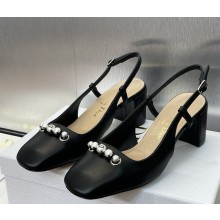 Dior Paris slingback pumps black calf leather heel 5.5cm 2025