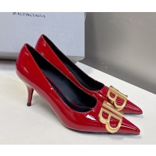 Balenciaga heel 6.5cm/8.5cm patent BB pumps red 2025