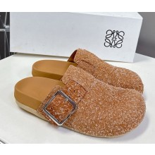 Loewe Ease Buckle mule in brushed suede brown 2025